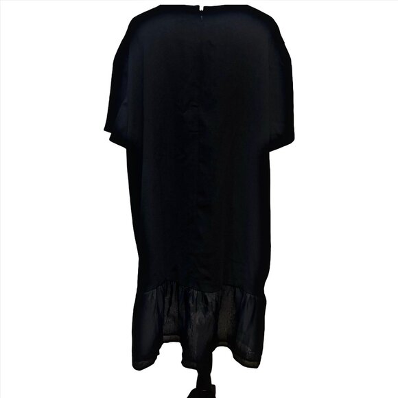 Who What Wear A-Line Tunic Midi Dress Sheer Hem Ruffle Shift Bottom Plus Size 3X - Picture 3 of 9